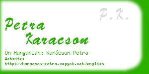 petra karacson business card